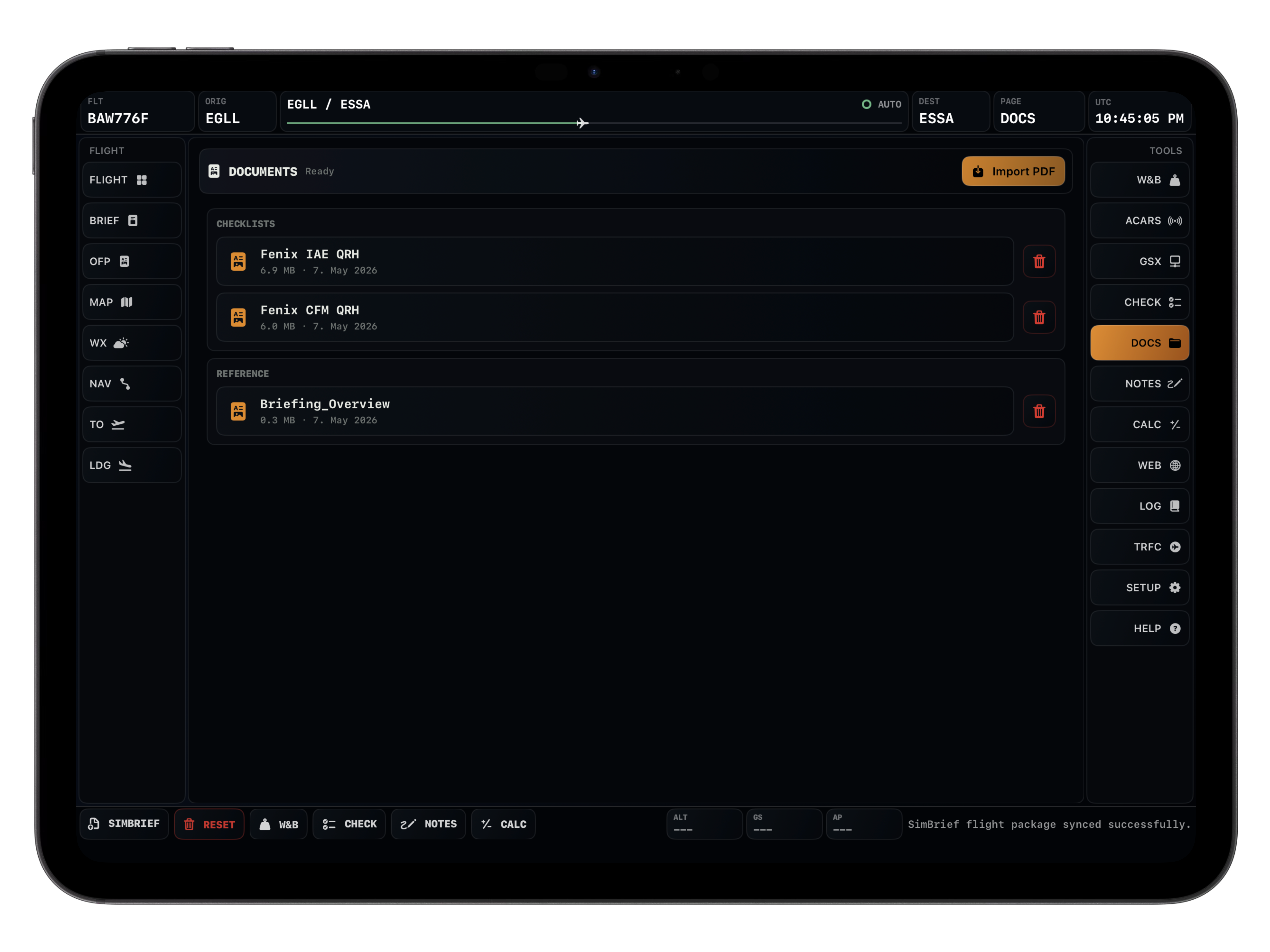 Documents screen
