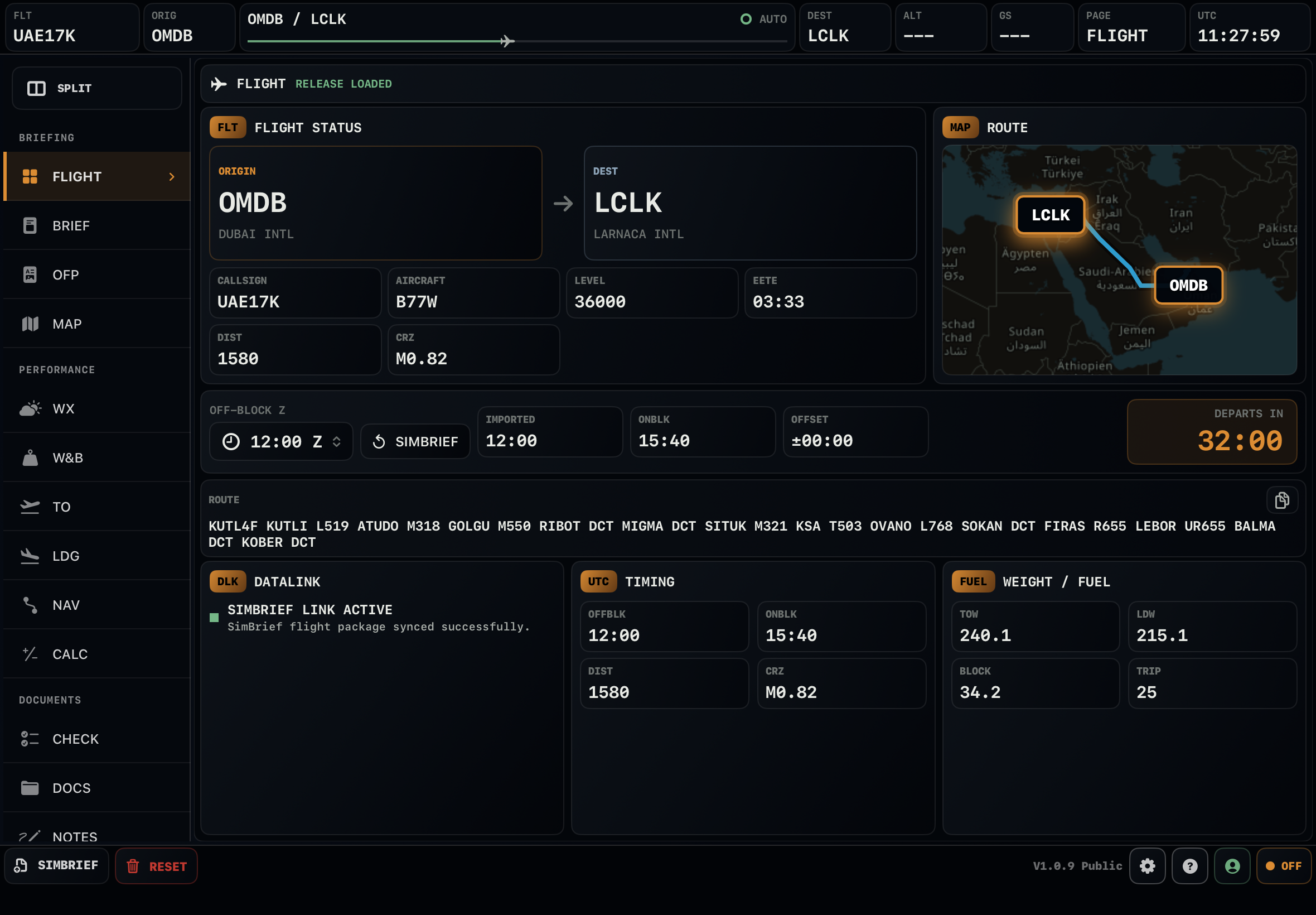Vortiq EFB moving map update preview