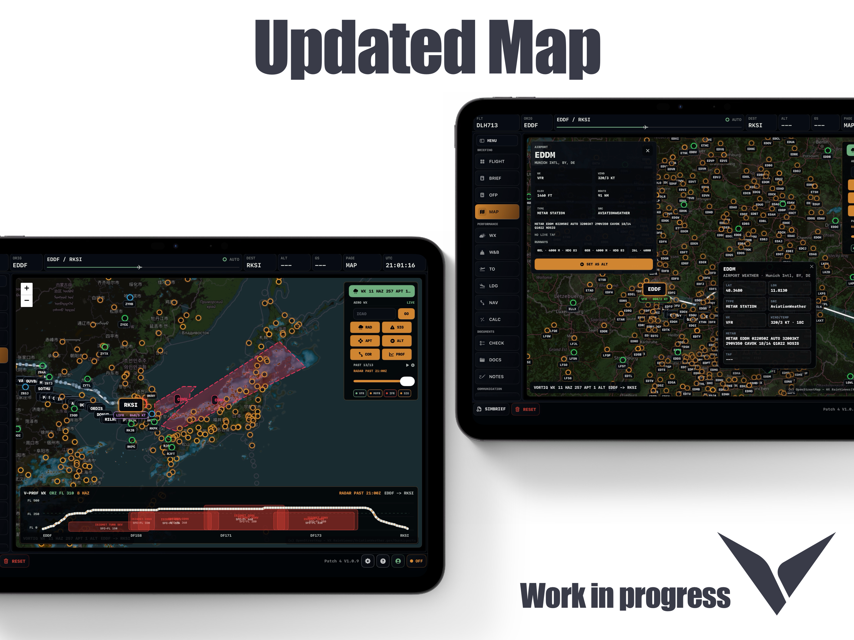 Updated Vortiq EFB map preview